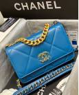 Клатч Сhan*l 19 Wallet on Chain Bag Blue